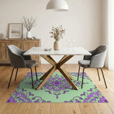 Elegant Purple Floral Mandala Area Rug
