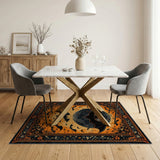 Full Moon Bats Halloween Persian Area Rug