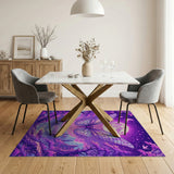 Magical Purple Butterfly Moon Forest Area Rug