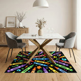 Colorful Crayon Kids Cartoon Area Rug