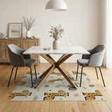 Playful Giraffe Elephant Nursery Rug