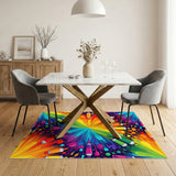 Vibrant Rainbow Paint Burst Area Rug