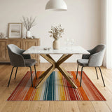 Vibrant Multi-Color Striped Southwestern Area Rug
