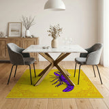 Purple Lobster Ornate Gold Frame Area Rug