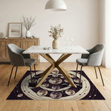 Celestial Moon Phases Mandala Area Rug
