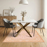 Blush Pink Floral Vintage No. 25 Area Rug