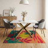 Vibrant Tropical Sunset Palms Area Rug
