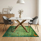 Monarch Butterfly Meadow Green Area Rug