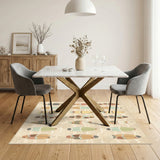Beige Coastal Surfboard Washable Area Rug