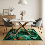 Vibrant Green Tiger Jungle Area Rug