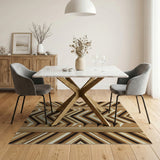 Brown Tan Southwestern Zigzag Area Rug