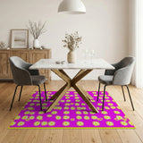 Vibrant Pink Daisy Scatter Area Rug