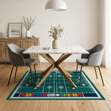 Football Field Area Rug with Vibrant Letters