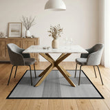 Stripe Black White Geometric Stripe Area Rug