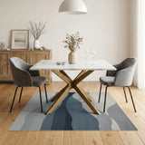 Abstract Layered Wave Mountains Rug
