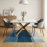 Gradient Blue Striped Textured Area Rug