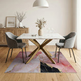 Rose Pink Marble Gold Vein Area Rug
