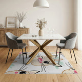 Playful Cartoon Kitty Faces Area Rug