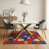 Vibrant Geometric Multi-Color No. 12 Area Rug