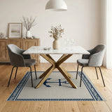 Blue and Teal Navy Anchor Coastal Beach Area Rug