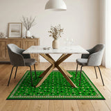 Vibrant Green Shamrock Clover Area Rug