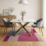 Pink Grey Modern Geometric Area Rug