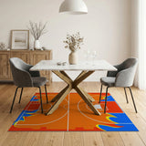 Fiery Basketball Court Area Rug