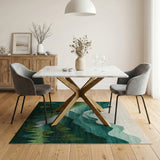 Serene Green Mountain Valley Area Rug