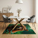 ODIKA Majestic Bear Forest Washable Low-Pile Area Rug - Non-Slip & Pet Friendly
