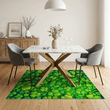 Vibrant Four-Leaf Clover Green Area Rug