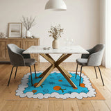 Whimsical Pumpkin Patch Kids Cartoon Rug