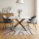 Beige and Neutral Abstract Beige Swirl Area Rug