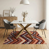 Orange Southwestern Chevron Arrow Rug