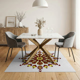 Maroon Gold Mandala Persian Area Rug