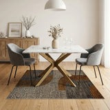 Abstract Orange Curve Area Rug