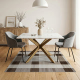 Beige Brown Plaid Check Area Rug