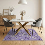 Purple Purple Cherry Blossom Floral Area Rug
