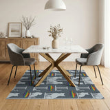 Cat and Rainbow Fish Kids Cartoon Area Rug