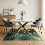Green Abstract Lightning Dots Area Rug