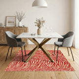 Red Zebra Stripe Area Rug