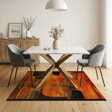 Orange Bold Orange Black Geometric Modern Rug
