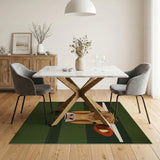 Green Highland Cow Head Green Area Rug