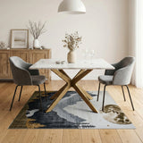 Moonlit Wolf Howling in Mountain Peaks Rug