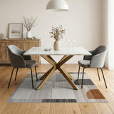 Modern Abstract Geometric Grey Area Rug