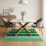 Vibrant Green Vertical Stripe Area Rug