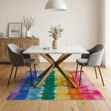 Rainbow Tie-Dye Shag Area Rug