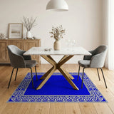 Navy Blue Ornate Persian Border Traditional Persian Rug