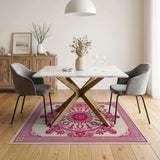 Ornate Red Mandala Persian Red Area Rug