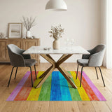 Vibrant Rainbow Stripe Area Rug