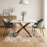 Brown Leopard Print Distressed Area Rug